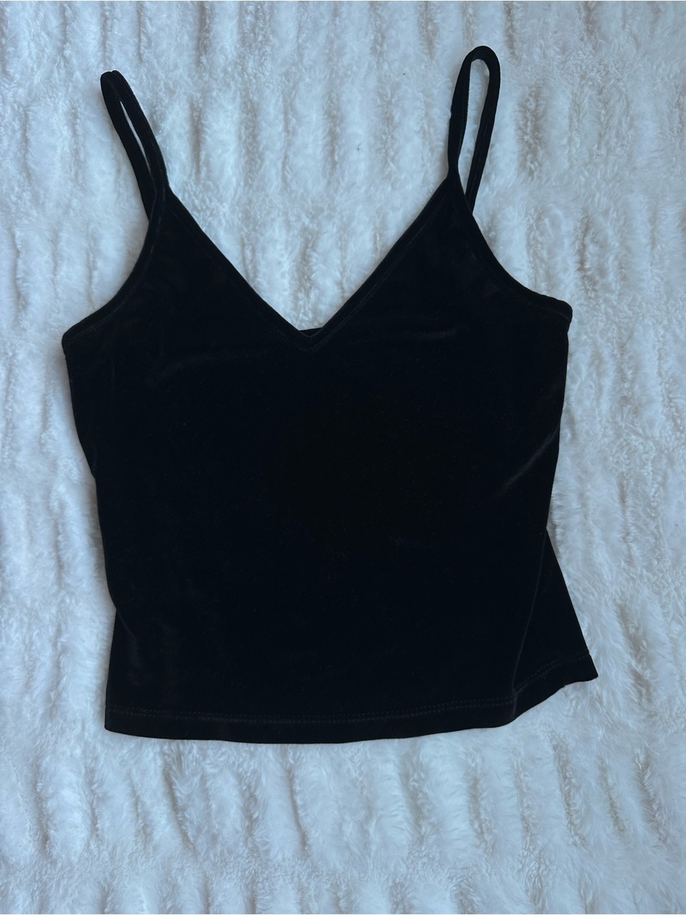 LA Hearts Black Velvet V-Neck Cami Top Size S